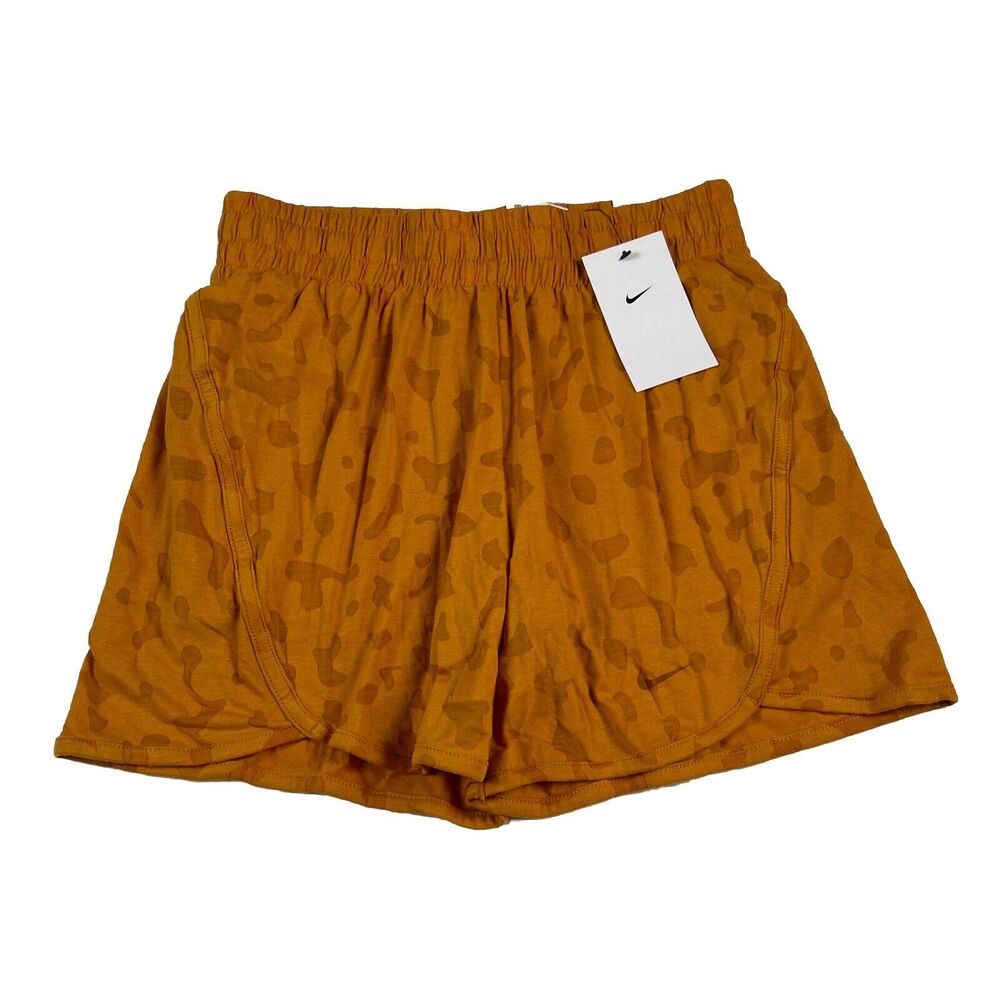 New Nike Dri-FIT Girls Training 4” Shorts Orange, Lined Size XL, Print MSRP$38